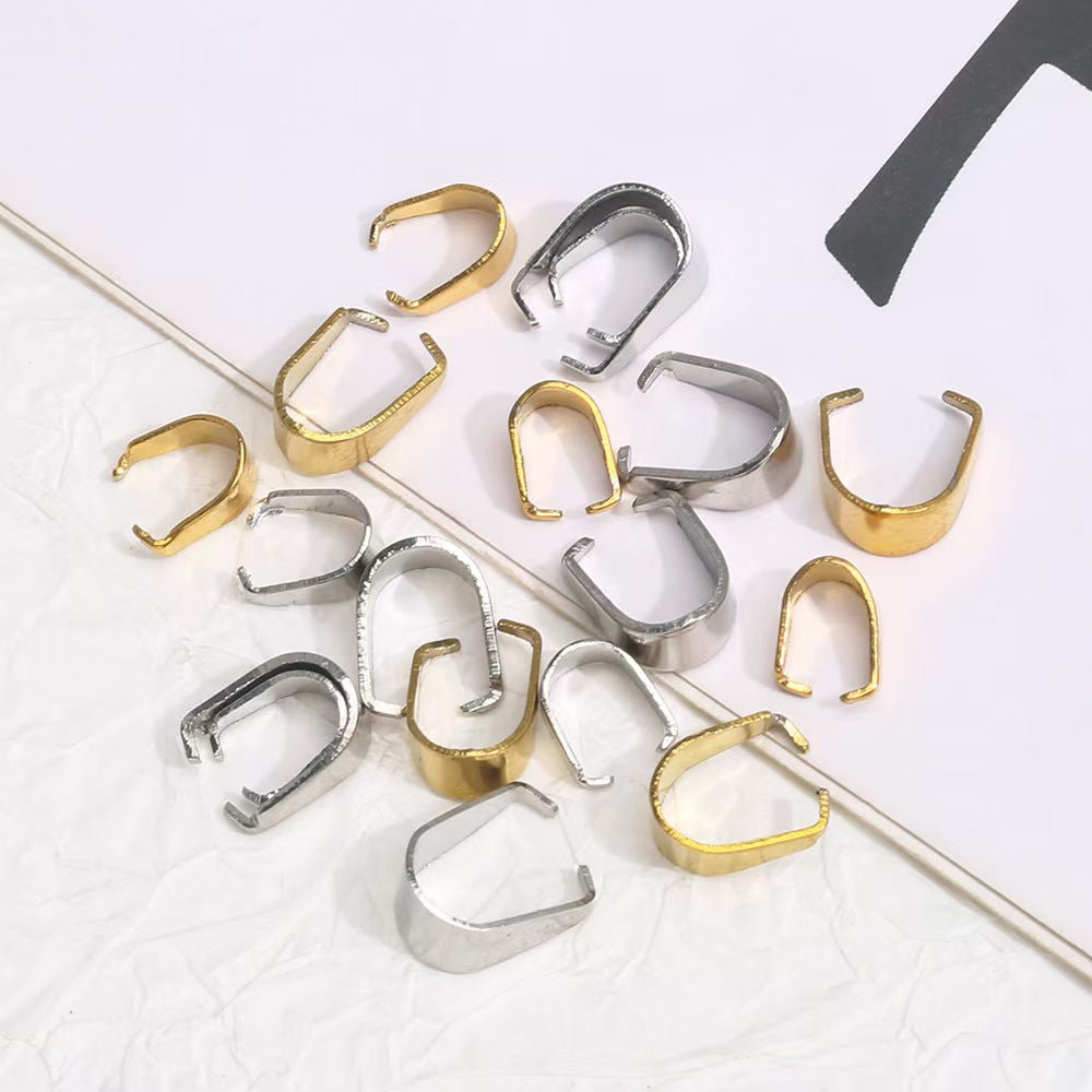 Wholesale melon seed clasp necklace bracelet pendant clasp pendant connector clasp DIY jewelry mismatch mouth real gold electroplated pendant