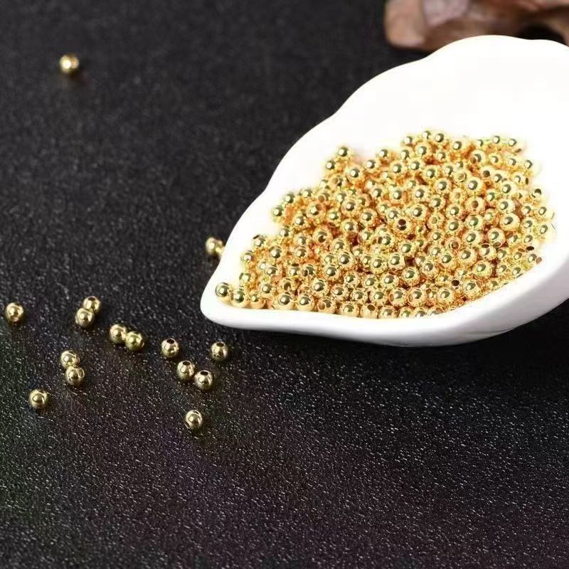 18K gold electroplated beads DIY finishing accessory string beads loose beads golden beads spacer beads gold spacer beads no fading