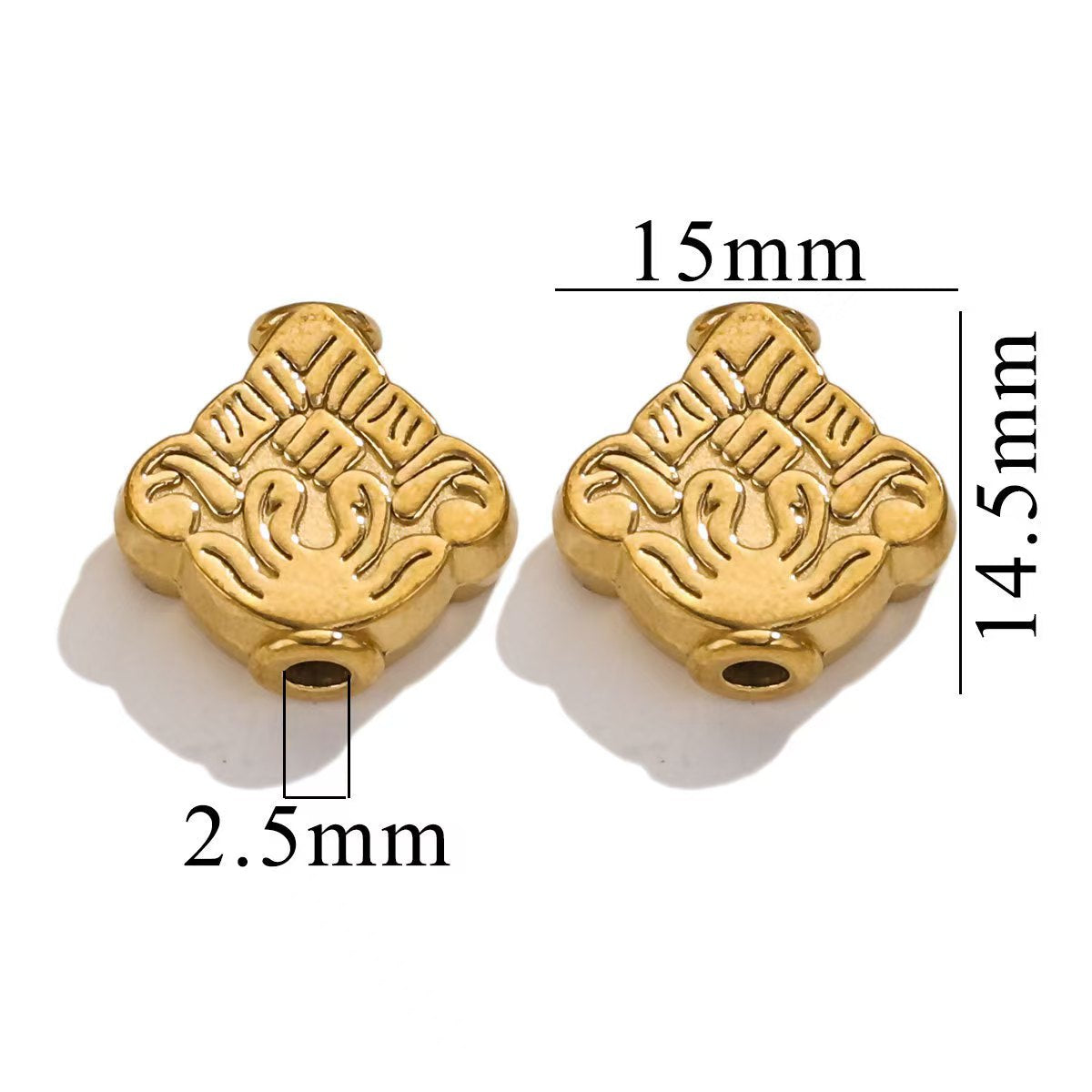 Electroplating process for stainless steel 18K gold - plated small jewelry pendants, wholesale of handmade DIY bracelet and necklace jewelry pendants