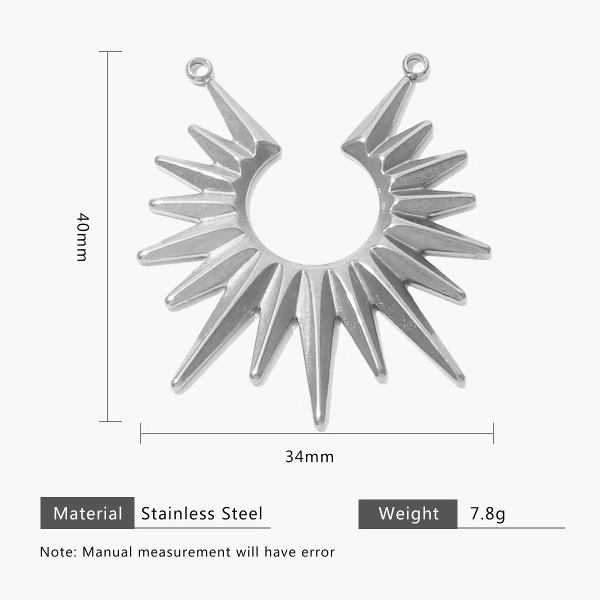 Collection of personalized gold - colored stainless - steel pendants. DIY jewelry accessories for bracelets and necklaces with multiple shapes like sun, heart, and elephant. 5 pieces in total.
