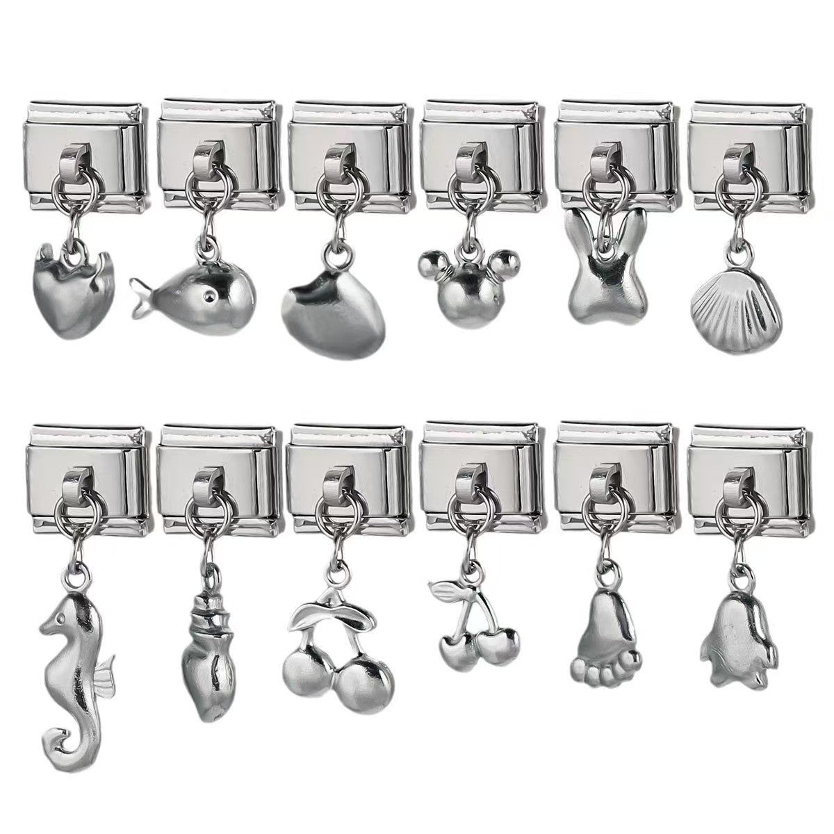 1 Stainless Steel Lovely Small Pendant Ocean Series Titanium Steel Modular Bracelet DIY Jewelry Titanium Steel Accessory Bracelet
