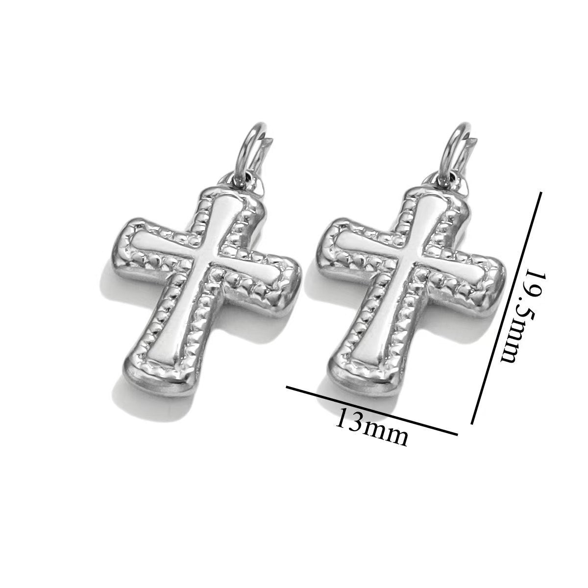5 pieces of stainless - steel delicate cross trinket pendants, electroplated, handmade DIY necklaces, bracelets, and collarbone pendants
