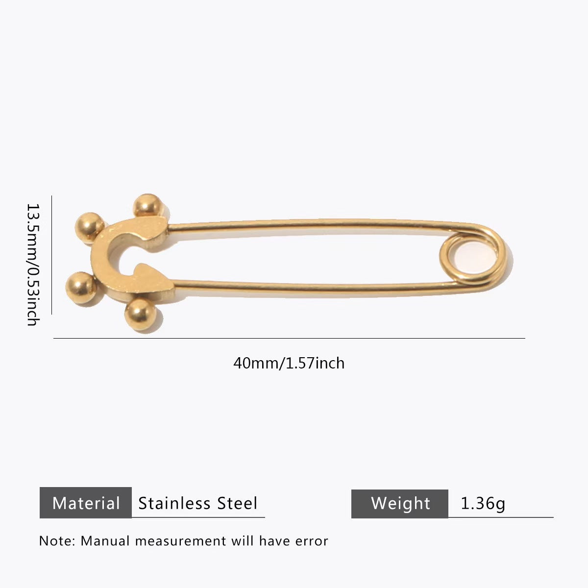 Set of 5 Stainless Steel Gold-Plated Diamond-Encrusted Brooches, Colorful Diamond-Embedded Unique Brooches, Must-Have Accessories for Outfit Matching, Handmade DIY Jewelry Components