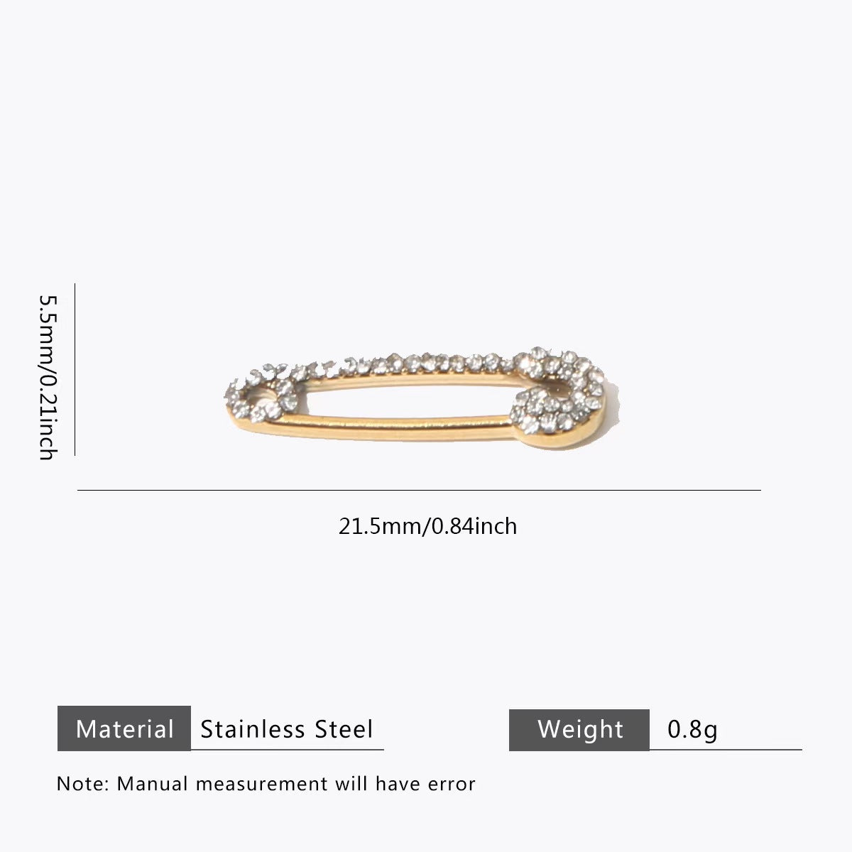 Set of 5 Stainless Steel Gold-Plated Diamond-Encrusted Brooches, Colorful Diamond-Embedded Unique Brooches, Must-Have Accessories for Outfit Matching, Handmade DIY Jewelry Components