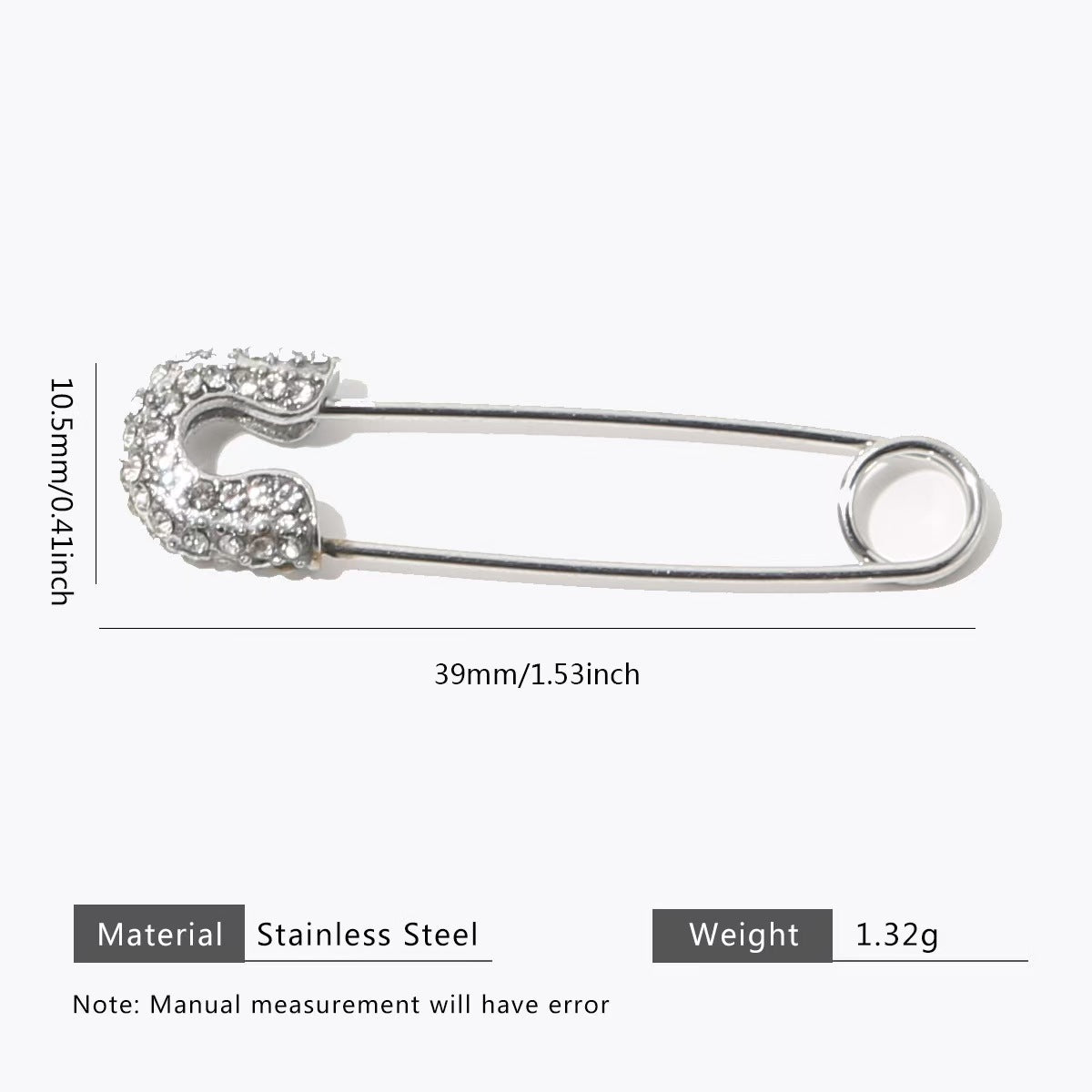 Set of 5 Stainless Steel Gold-Plated Diamond-Encrusted Brooches, Colorful Diamond-Embedded Unique Brooches, Must-Have Accessories for Outfit Matching, Handmade DIY Jewelry Components