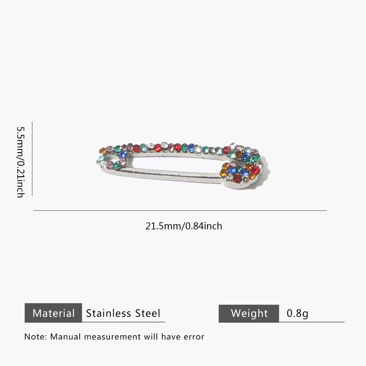 Set of 5 Stainless Steel Gold-Plated Diamond-Encrusted Brooches, Colorful Diamond-Embedded Unique Brooches, Must-Have Accessories for Outfit Matching, Handmade DIY Jewelry Components