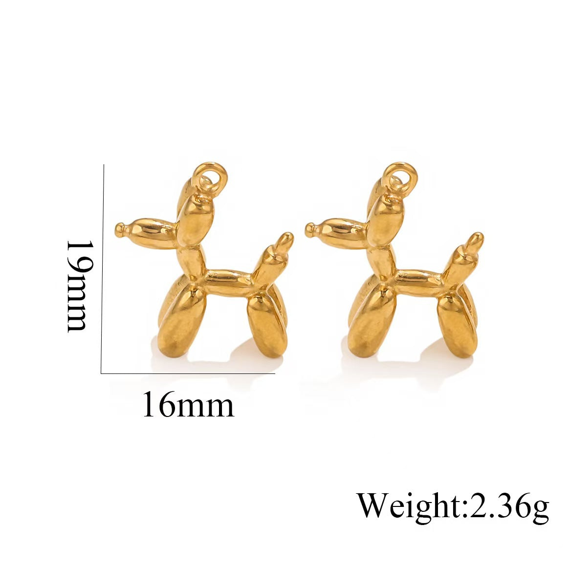 Lucky and cute dog stainless steel pendant, popular for domestic sales, color - retaining animal jewelry accessories, direct sales of jewelry, 5 pieces