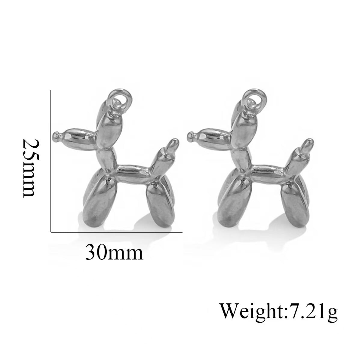 Lucky and cute dog stainless steel pendant, popular for domestic sales, color - retaining animal jewelry accessories, direct sales of jewelry, 5 pieces