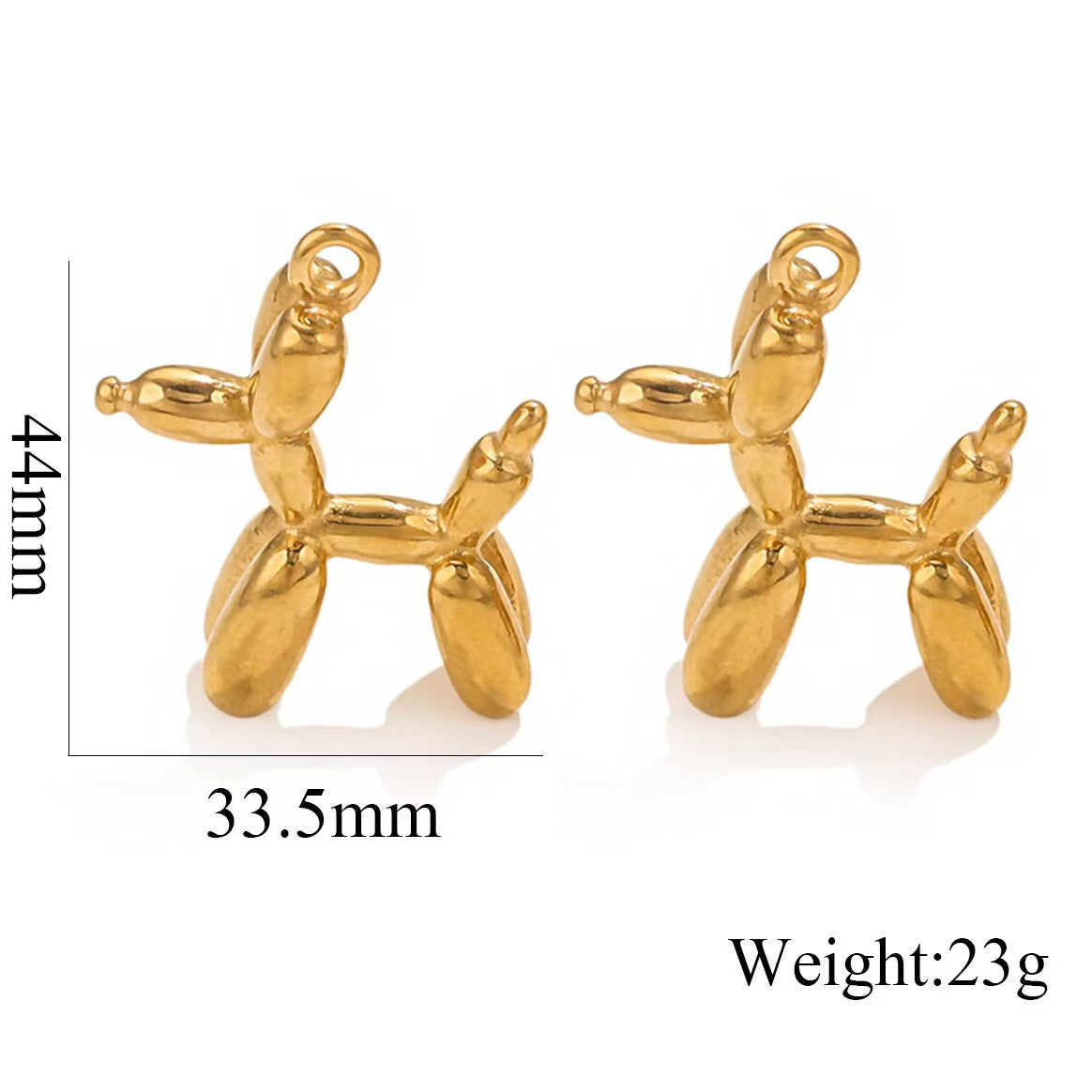 Lucky and cute dog stainless steel pendant, popular for domestic sales, color - retaining animal jewelry accessories, direct sales of jewelry, 5 pieces