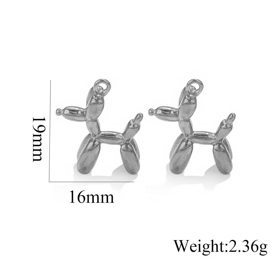 Lucky and cute dog stainless steel pendant, popular for domestic sales, color - retaining animal jewelry accessories, direct sales of jewelry, 5 pieces