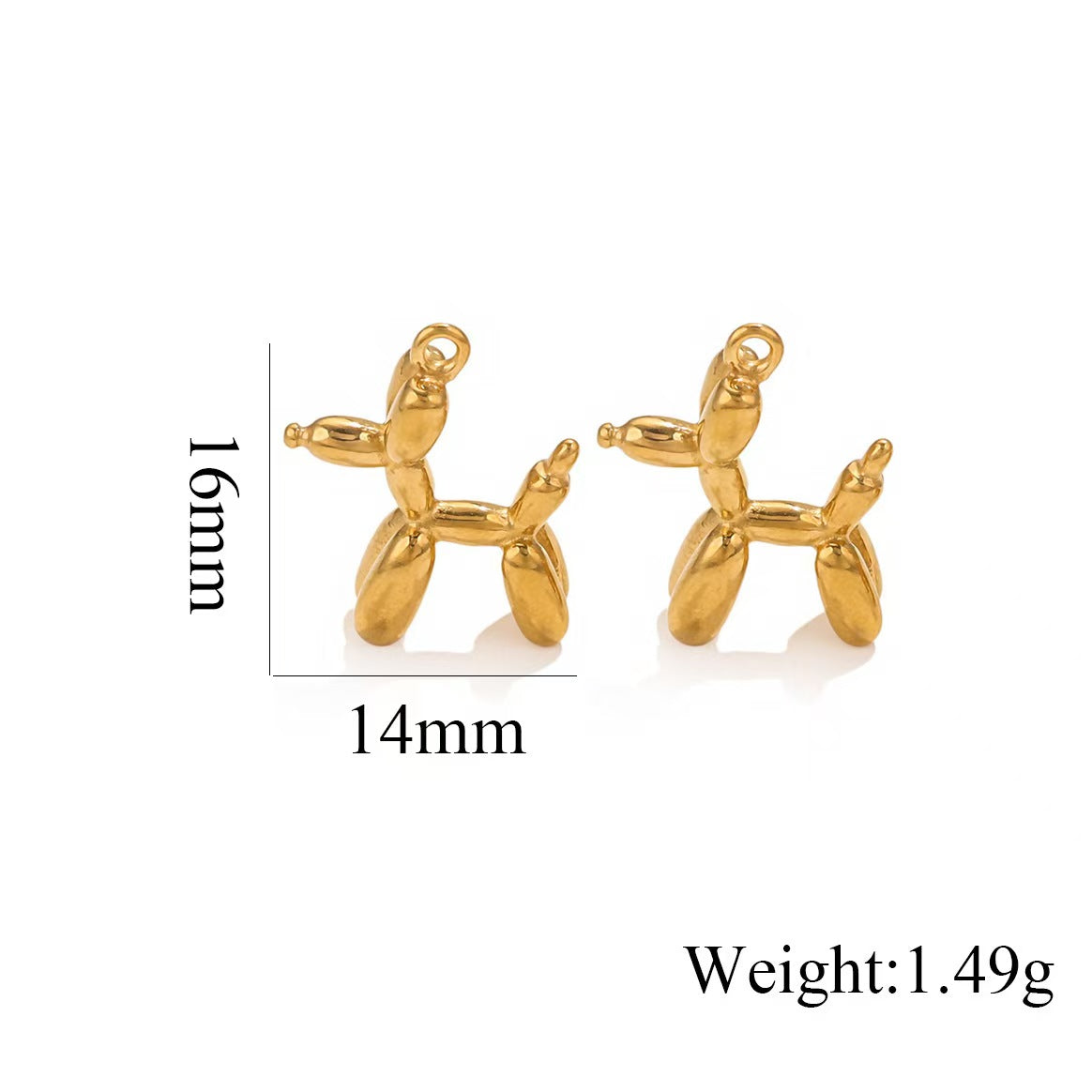 Lucky and cute dog stainless steel pendant, popular for domestic sales, color - retaining animal jewelry accessories, direct sales of jewelry, 5 pieces