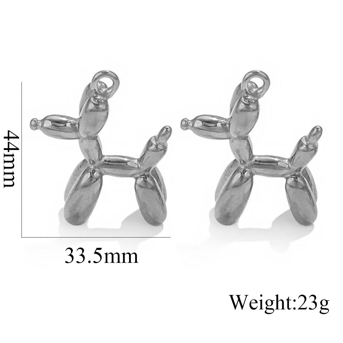Lucky and cute dog stainless steel pendant, popular for domestic sales, color - retaining animal jewelry accessories, direct sales of jewelry, 5 pieces