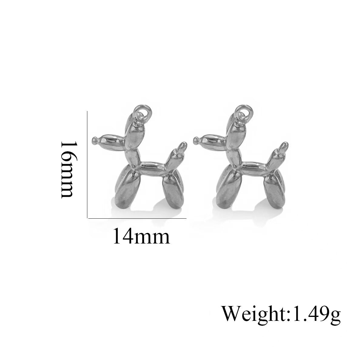 Lucky and cute dog stainless steel pendant, popular for domestic sales, color - retaining animal jewelry accessories, direct sales of jewelry, 5 pieces