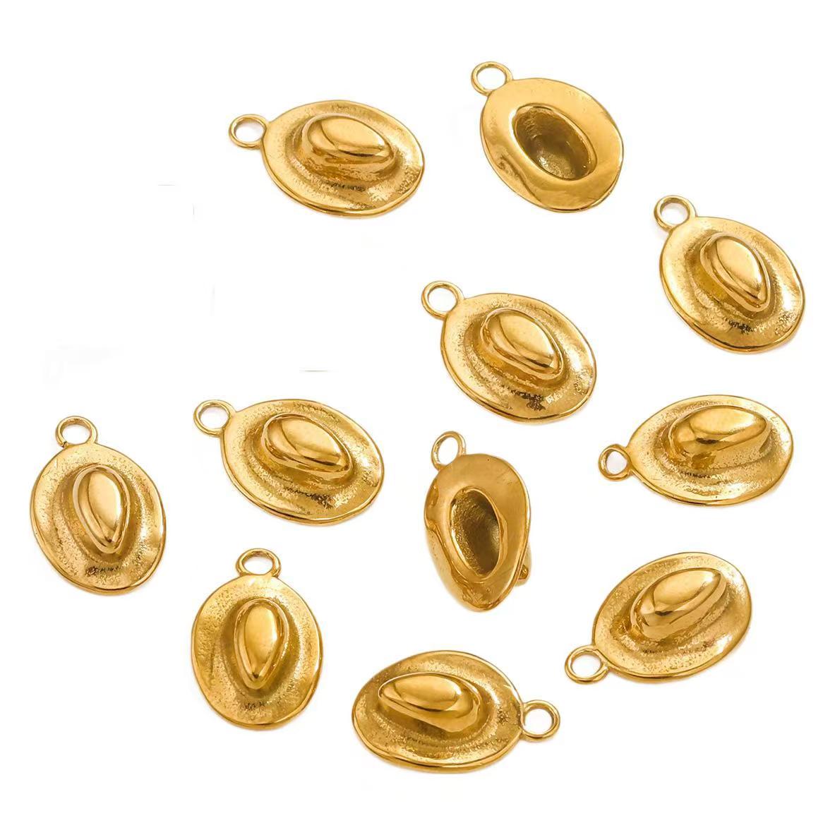 5 stainless - steel western cowboy hat small pendants, personalized small accessories, handmade DIY necklaces, collarbone chains, simple small pendants