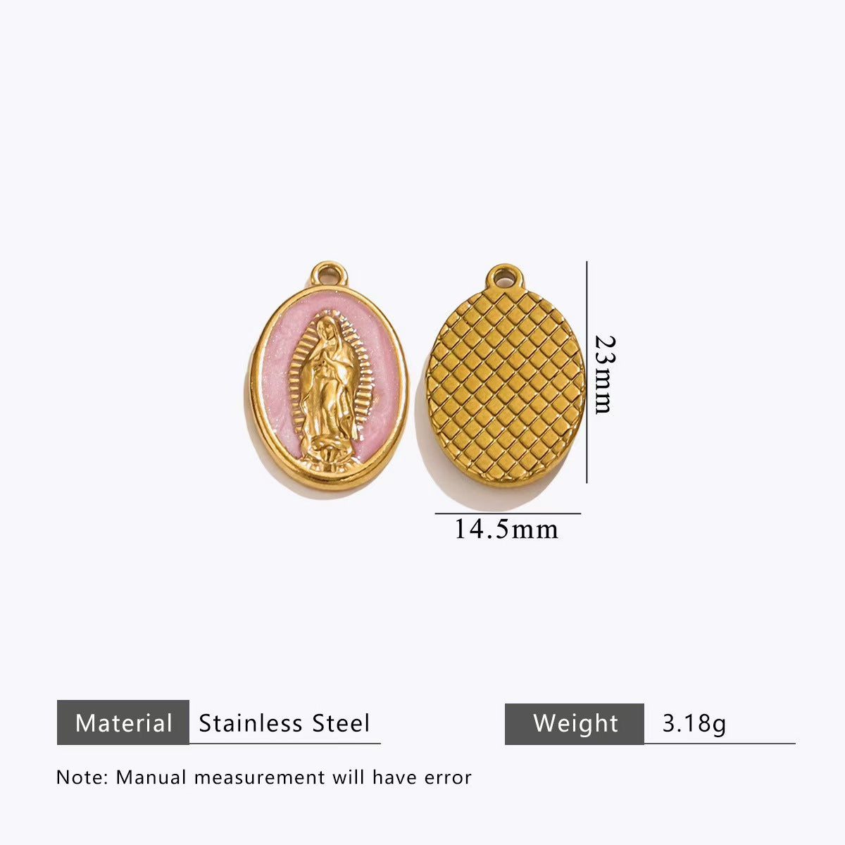 Stainless steel jewelry pendants with oil - dripping process, handmade DIY stainless steel bracelets and necklaces, delicate small jewelry pendants, 5 pieces