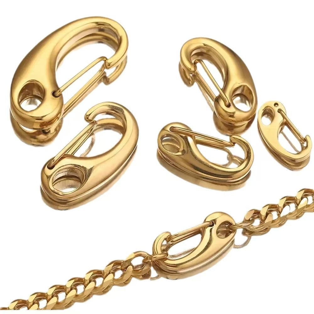Stainless steel lobster clasp, bracelet and necklace clasp, stainless steel shrimp clasp, sheepskin cord buckle accessory materials, 3 pieces