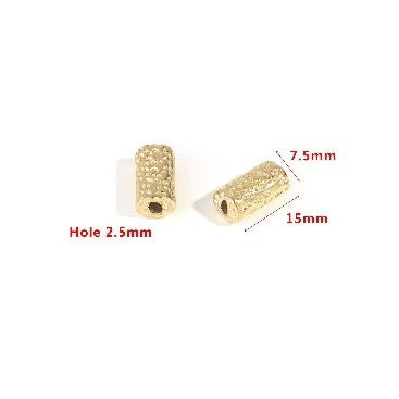 2 Stainless Steel Golden 18K Gold Plated Spacer Beads, European and American Style Handmade DIY Bracelet, Necklace, Jewelry Spacer Beads, Loose Beads Accessories