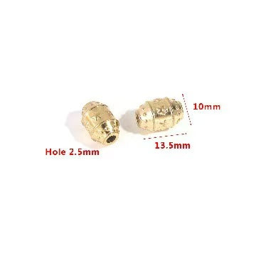 2 Stainless Steel Golden 18K Gold Plated Spacer Beads, European and American Style Handmade DIY Bracelet, Necklace, Jewelry Spacer Beads, Loose Beads Accessories