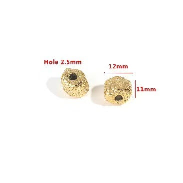 2 Stainless Steel Golden 18K Gold Plated Spacer Beads, European and American Style Handmade DIY Bracelet, Necklace, Jewelry Spacer Beads, Loose Beads Accessories