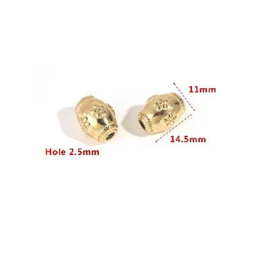 2 Stainless Steel Golden 18K Gold Plated Spacer Beads, European and American Style Handmade DIY Bracelet, Necklace, Jewelry Spacer Beads, Loose Beads Accessories
