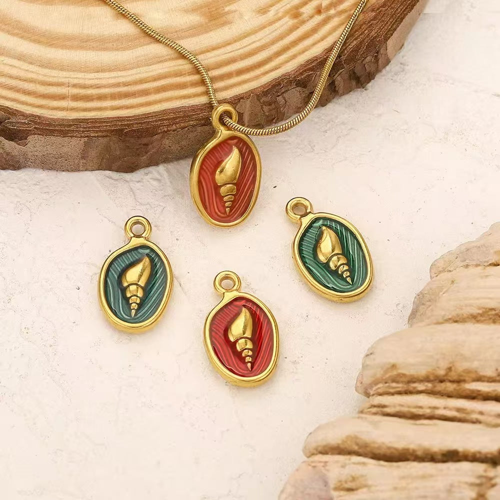 Wholesale of 5 stainless - steel electroplated small jewelry pendants with ocean theme, handmade DIY bracelets, necklaces, and exquisite jewelry hangers