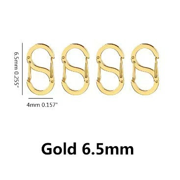 Stainless steel minimalist jewelry buckle, electroplating process, large S-shaped buckle, handmade DIY clothing accessories, spring S-shaped jewelry buckle, 4 pieces