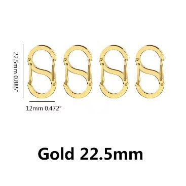 Stainless steel minimalist jewelry buckle, electroplating process, large S-shaped buckle, handmade DIY clothing accessories, spring S-shaped jewelry buckle, 4 pieces