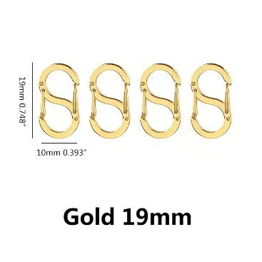 Stainless steel minimalist jewelry buckle, electroplating process, large S-shaped buckle, handmade DIY clothing accessories, spring S-shaped jewelry buckle, 4 pieces