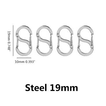 Stainless steel minimalist jewelry buckle, electroplating process, large S-shaped buckle, handmade DIY clothing accessories, spring S-shaped jewelry buckle, 4 pieces