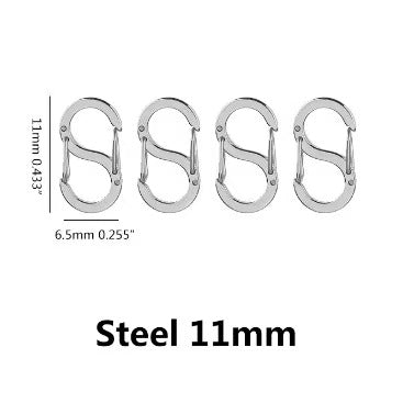 Stainless steel minimalist jewelry buckle, electroplating process, large S-shaped buckle, handmade DIY clothing accessories, spring S-shaped jewelry buckle, 4 pieces