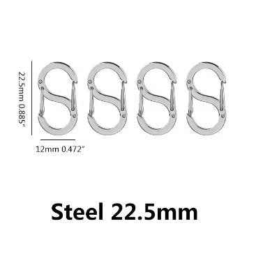Stainless steel minimalist jewelry buckle, electroplating process, large S-shaped buckle, handmade DIY clothing accessories, spring S-shaped jewelry buckle, 4 pieces