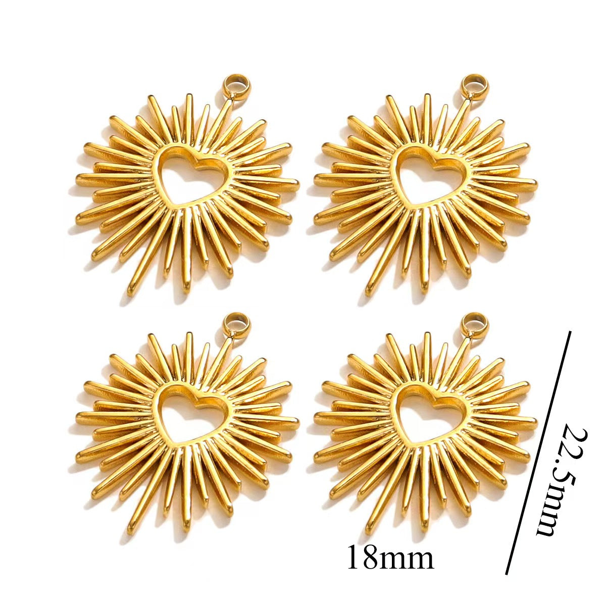 Stainless steel exquisite small jewelry pendants with 18K electroplating process. Handmade DIY necklace and bracelet jewelry accessories for wholesale, 4 pieces