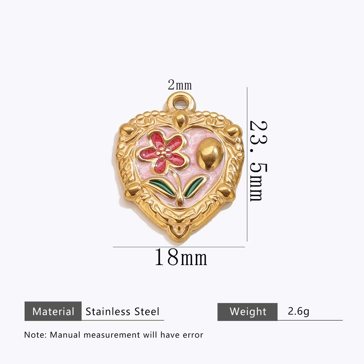 Creative colorful oil - dripping stainless - steel pendants with fruit and animal patterns, fashionable and delicate handmade DIY necklace accessories, 5 pieces