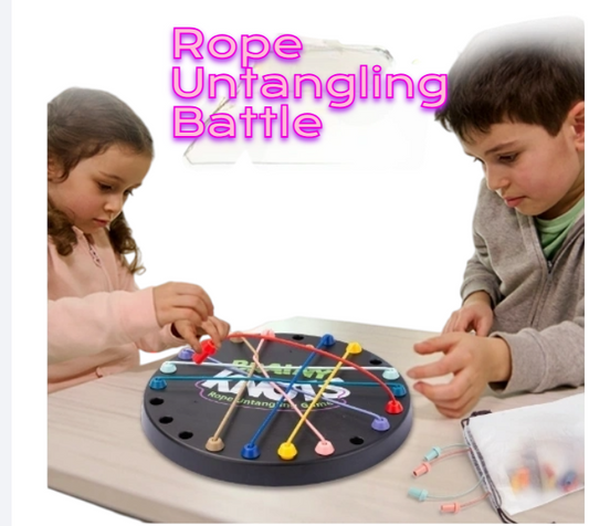 Rope Untangling Challenge - Kids Puzzle Toy for Logic Development, Focus, and Fun - Preschool Educational Board Game