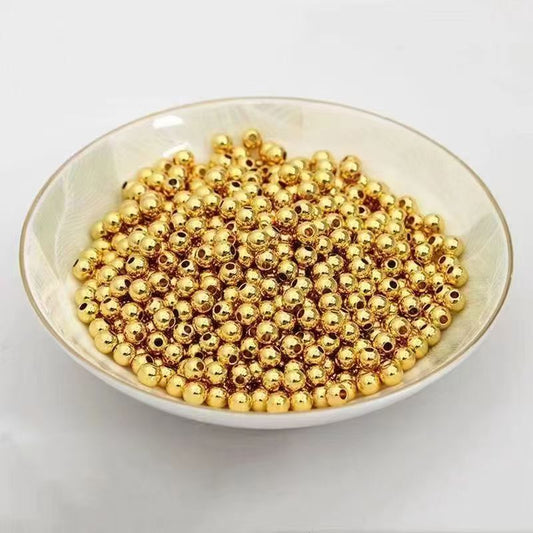 18K gold electroplated beads DIY finishing accessory string beads loose beads golden beads spacer beads gold spacer beads no fading
