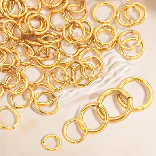 304 Stainless Steel 18K Gold Open Ring; Connect Small Circle DIY Jewelry