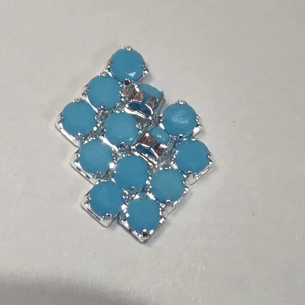 3mm peacock blue round four-hole DIY diamond spacer net red high-grade bead accessory hand-sewn diamond inlay with diamond