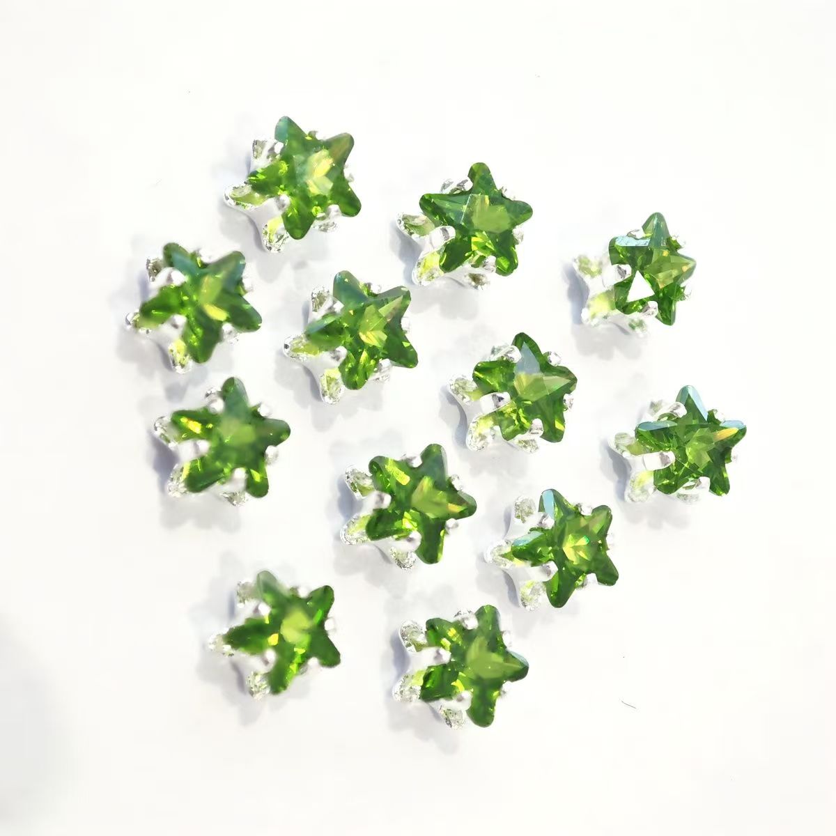 Little star copper-plated thick silver new claw zircon flash diamond
