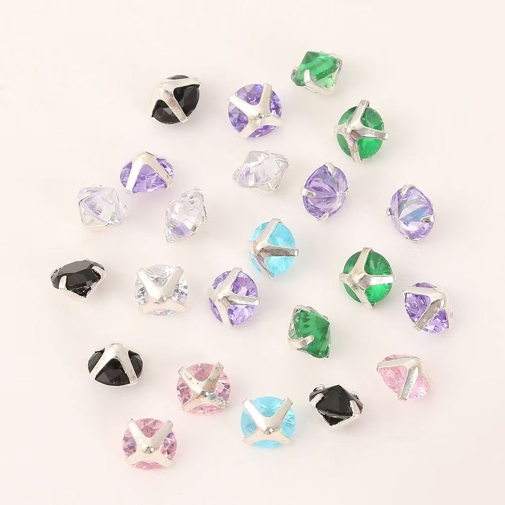 5mm round anti-clamp dopamine color DIY flash diamond burst flash crystal stringing accessories beads colorful pointed bottom
