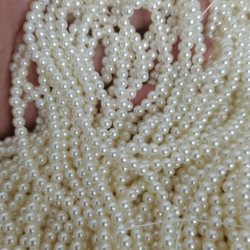 DIY handmade jewelry beads seed beads stringing pearls through hole round white real shell beads crystal no peel pearls