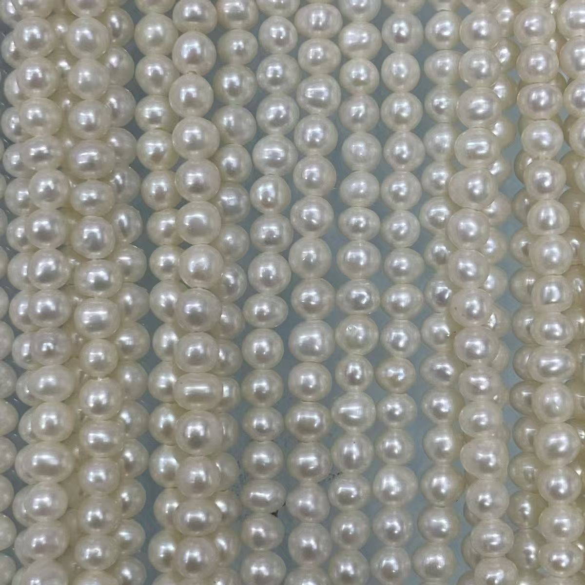 DIY handmade jewelry beads seed beads stringing pearls through hole round white real shell beads crystal no peel pearls