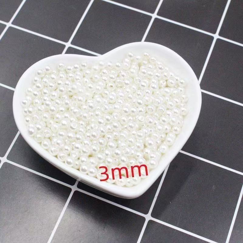 DIY handmade jewelry beads seed beads stringing pearls through hole round white real shell beads crystal no peel pearls