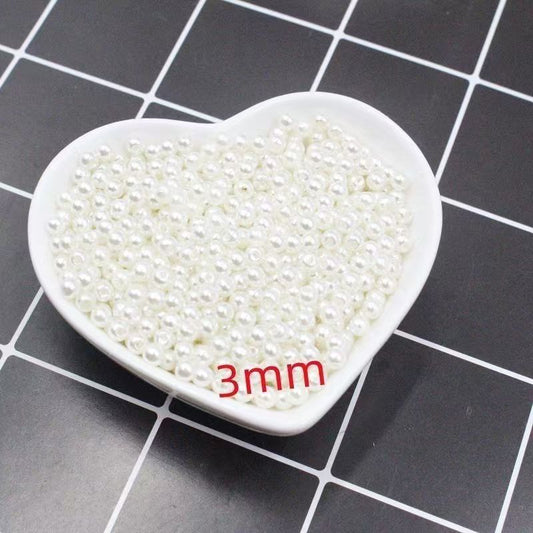 DIY handmade jewelry beads seed beads stringing pearls through hole round white real shell beads crystal no peel pearls