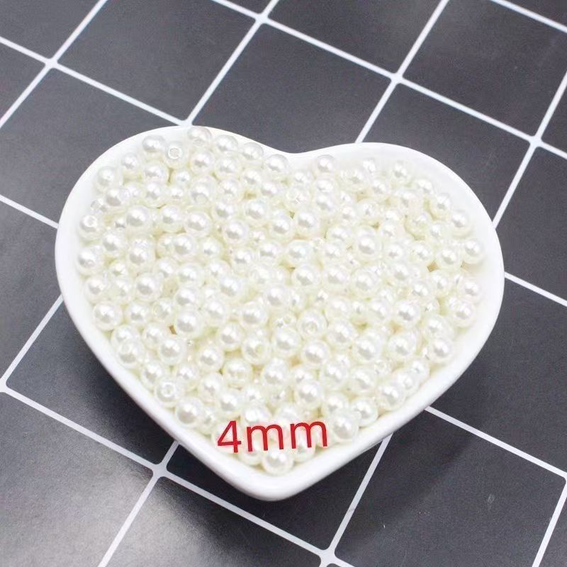 DIY handmade jewelry beads seed beads stringing pearls through hole round white real shell beads crystal no peel pearls