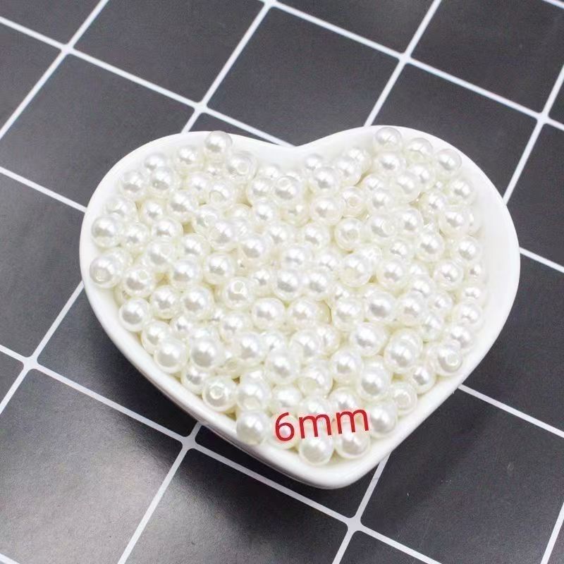 DIY handmade jewelry beads seed beads stringing pearls through hole round white real shell beads crystal no peel pearls