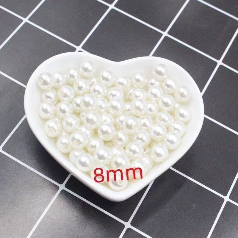 DIY handmade jewelry beads seed beads stringing pearls through hole round white real shell beads crystal no peel pearls