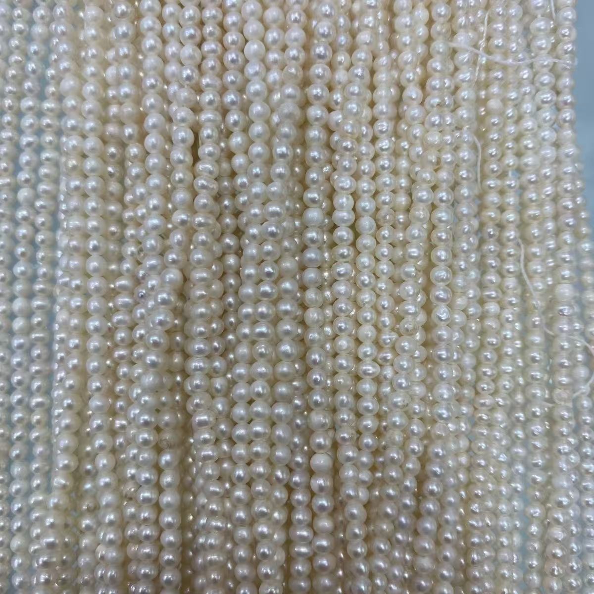 DIY handmade jewelry beads seed beads stringing pearls through hole round white real shell beads crystal no peel pearls
