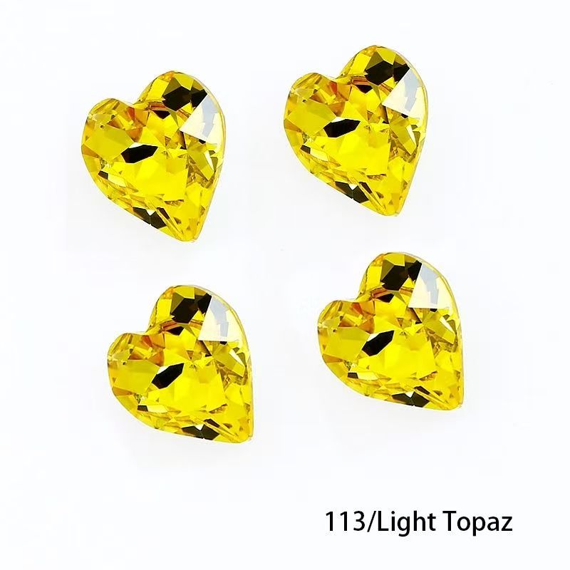 20pcs pcs of love heart color dopamine gemstone claws diamond super flash hand sew DIY jewelry accessory zirconia high color fastness heart