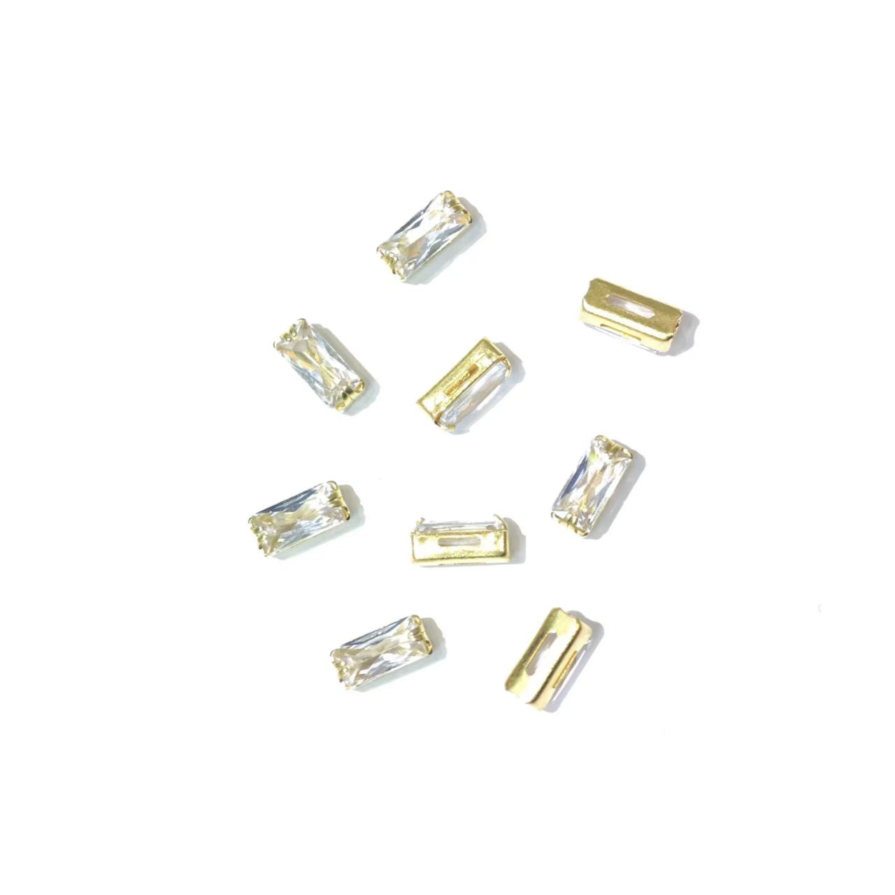 50 pcs of rectangular flash claws zircon DIY jewelry accessory zircon crystal dopamine