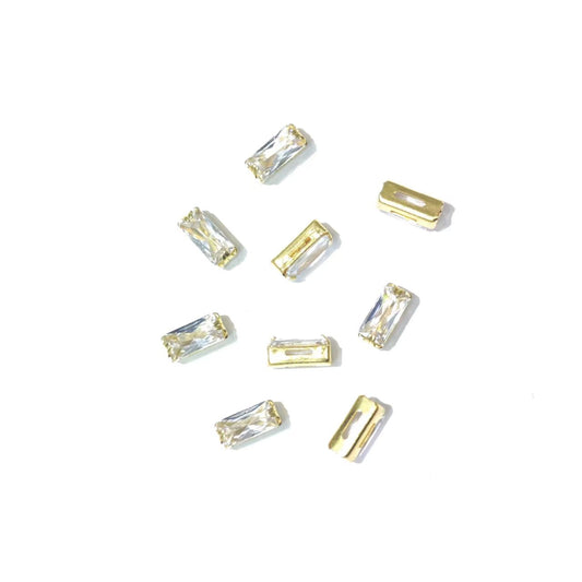 50 pcs of rectangular flash claws zircon DIY jewelry accessory zircon crystal dopamine